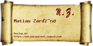 Matias Zaránd névjegykártya